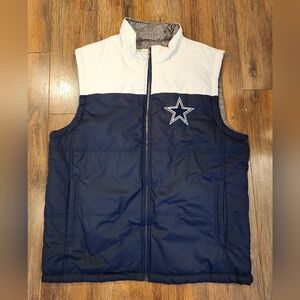 NFL Dallas Cowboys Reversible Zip Up Puffer Vest - Large